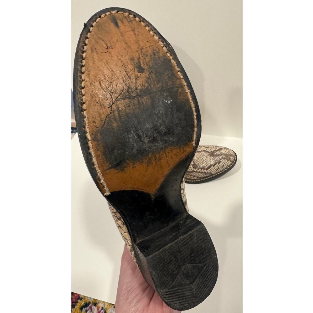 Vintage Bronco 1911 Cowboy Boots Python Snakeskin Western Size 4 - Picture 3 of 5